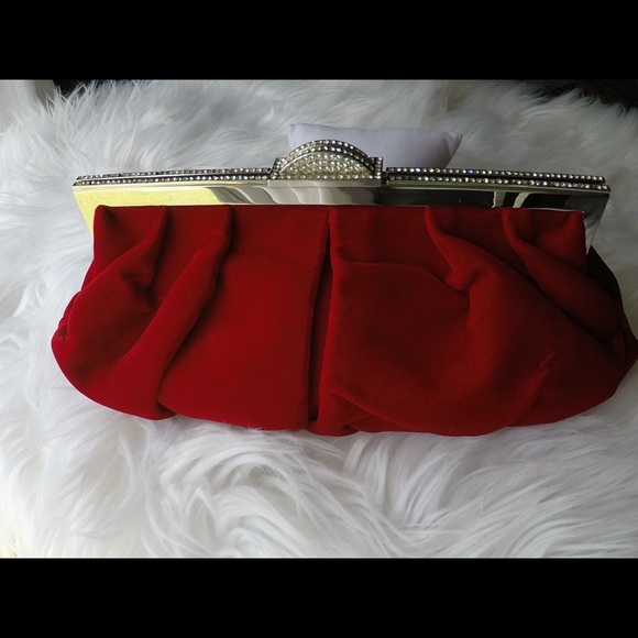 red velvet clutch purse